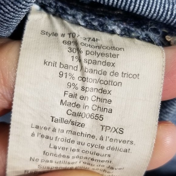 Thyme Maternity Denim Classic Jean Pencil Skirt Stretch Belly Panel Pockete XS - Picture 4 of 8